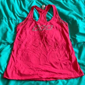 Lorna Jane coral mesh racer back tank